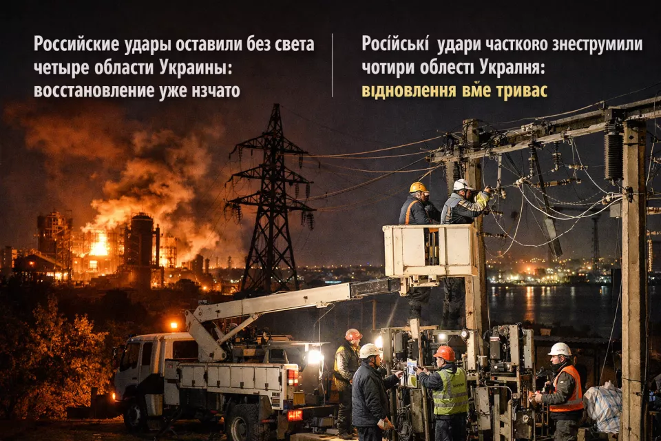 Російські удари частково залишили без світла чотири області України, відновлення вже триває
