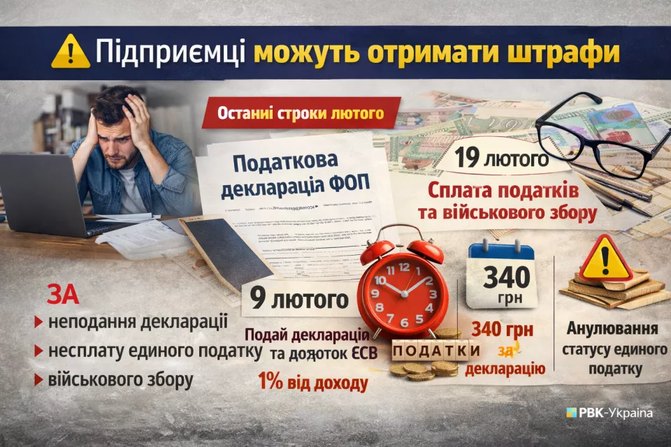 ФОПам загрожують штрафи у лютому: що потрібно встигнути підприємцям