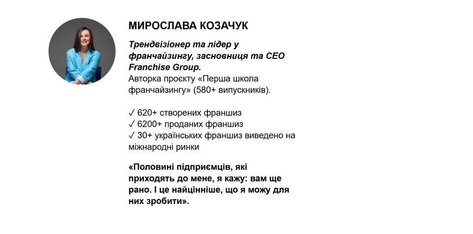 Franchise Day 3 з Мирославою Козачук — день, який змінить ваше бачення