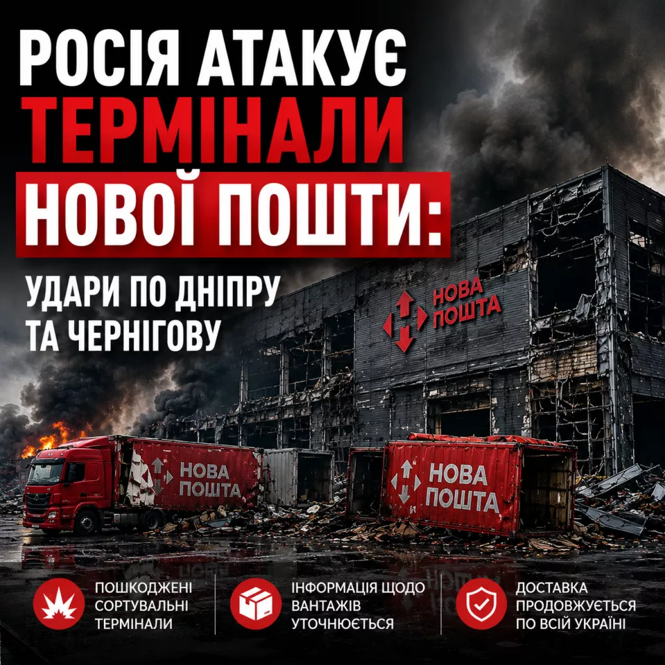 Новость Росія атакує логістику: під ударами «Нова пошта» у Дніпрі та Чернігові 