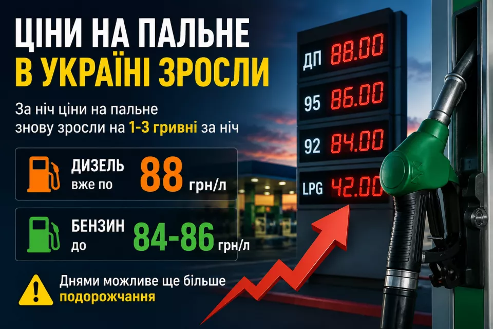 Новость Цены на топливо в Украине выросли: дизель до 88 грн, бензин до 86 грн