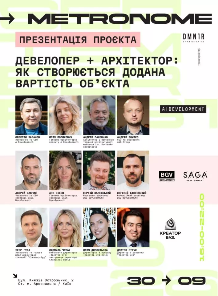 МЕТРОНОМ Девелопер + архітектор: як створюється додана вартість об’єкт