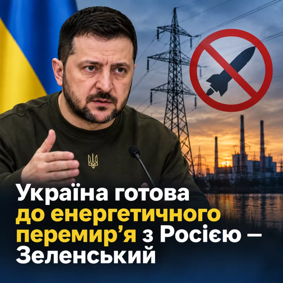 Новость Украина готова к взаимному прекращению ударов по энергетике — Зеленский